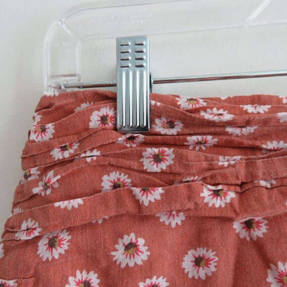 SABO SKIRT Ditsy Daisy Floral Ruched Mini Skirt in Terracotta Festival Boho Sz M - Picture 5 of 13